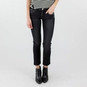 AMO kate cropped straight leg black denim